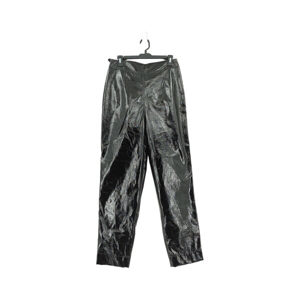 ROTATE BIRGER CHRISTENSEN Women 6 Wilde Trousers Faux Leather Black High Waist - Picture 7 of 10
